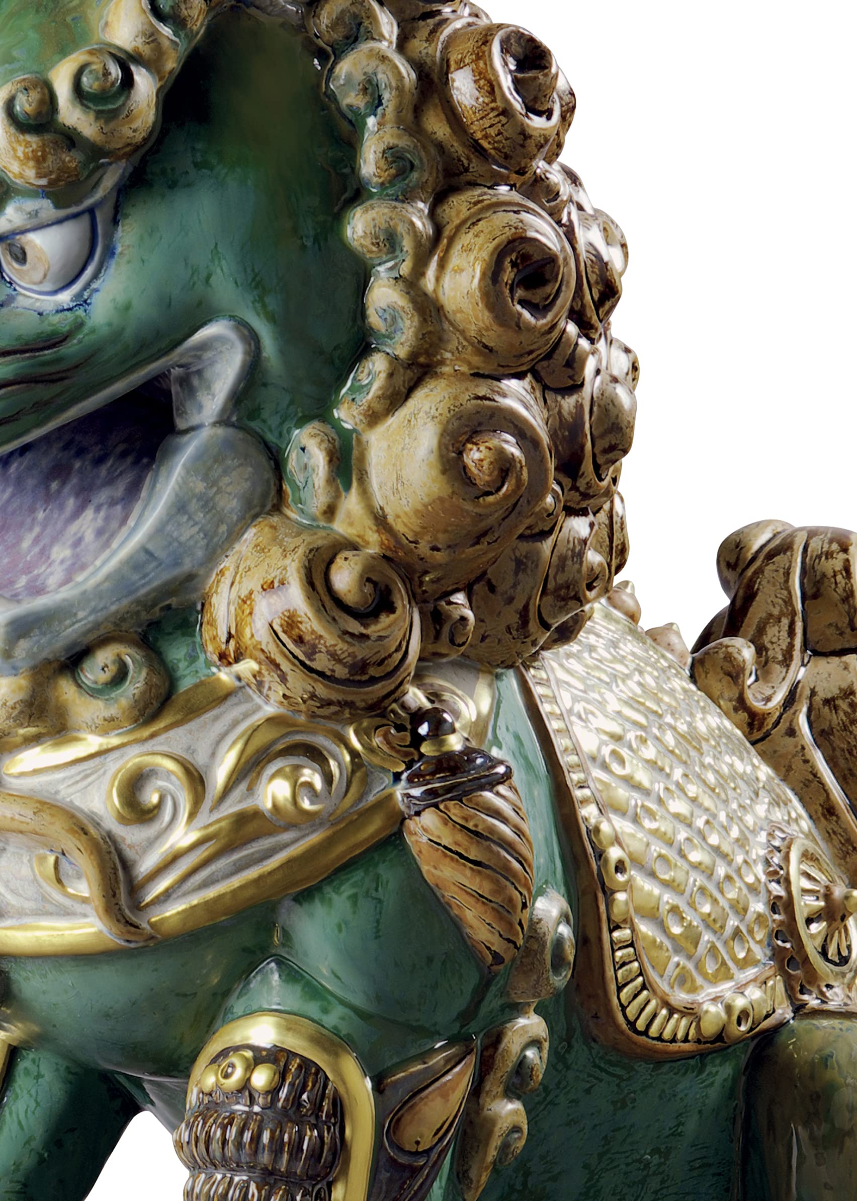 Amazon.co.jp: リヤドロ オリエンタル ライオン グリーン 置物 : Home